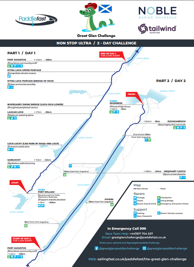 image version of Great Glen Paddle Challenge PDF map