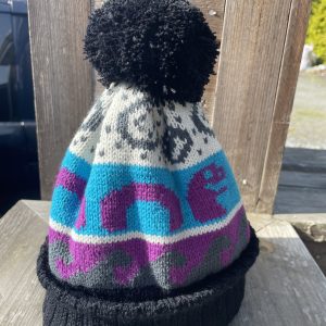 woolly hat with Nessie motif and bobble